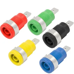 Insulated 32A 4MM Banana Terminal 6 Colors Female Jack Panel Mount Socket Binding Post Wire Connector